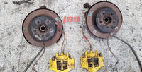 NISSAN SKYLINE R33 REAR HUBS WITH DRUM BRAKE & CABLES 5 STUD 2 POT REAR CALIPERS SILVIA S13 S14 S15 180SX