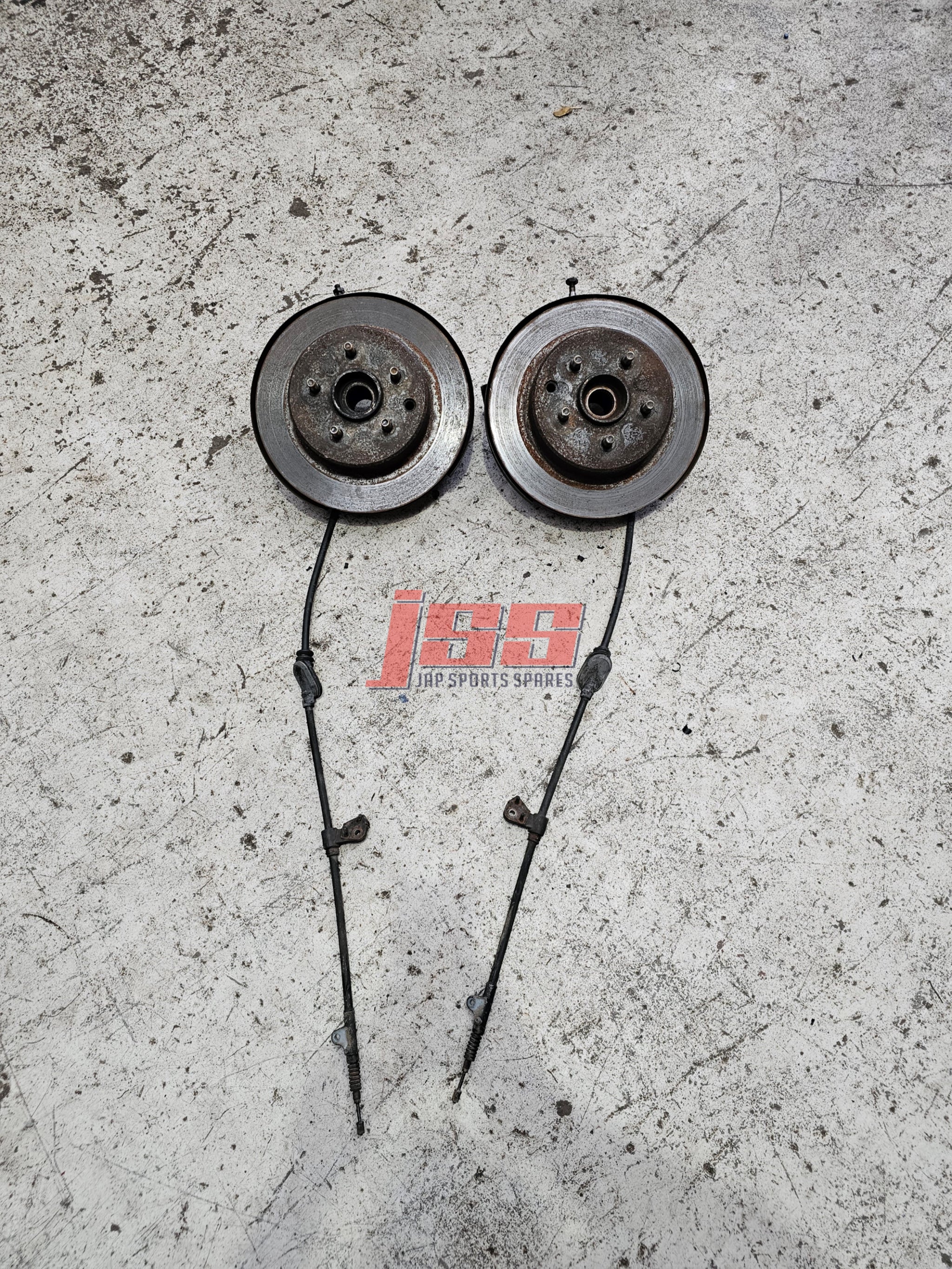 NISSAN SKYLINE R32 GTR REAR HUBS WITH DRUM HAND BRAKE & CABLES 5
